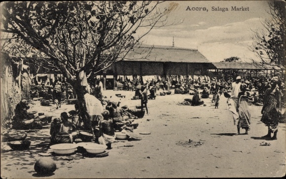 Postcard Accra Ghana, Salaga market