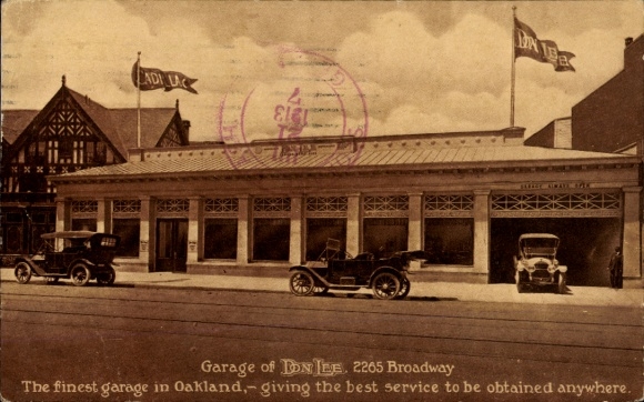 Postcard Oakland California USA, Garage Don Lee, 2265 Broadway