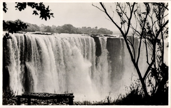 Postcard Victoria Falls Zimbabwe Zimbabwe, View of the Main Falls from the Rainforest, waterfall