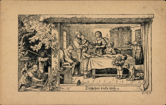 Artist Postcard Richter, L., Fairy Tale The Magic Table