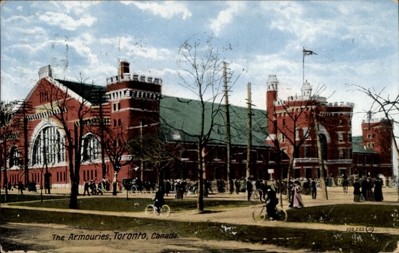 AK Toronto Ontario Canada, The Armouries, Canada, crowd, bicycles, building