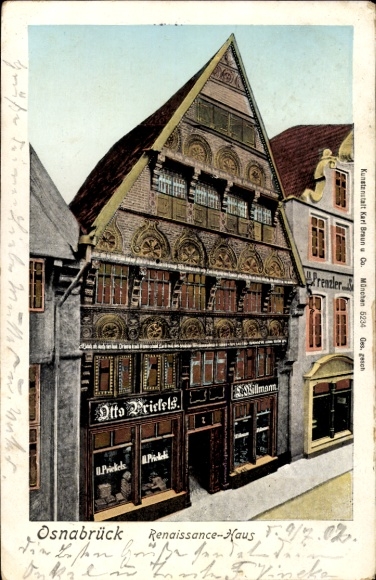 Postcard Osnabrück in Lower Saxony, Renaissance House