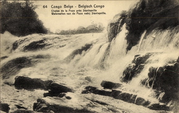 Postcard Kisangani Stanleyville DR Congo Zaire, Chutes de la Pozo
