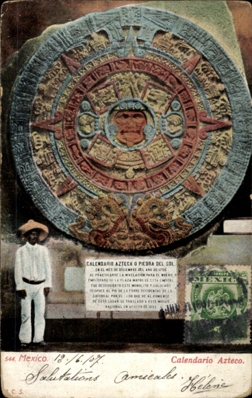 Postcard México, Calendario Azteco