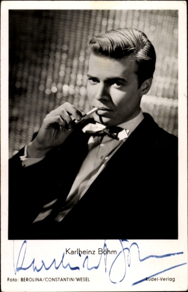 Actor Karlheinz Böhm, portrait, film The Holy Lie, cigarette