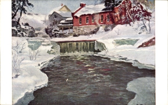 Artist Postcard Tolov, village in Norway