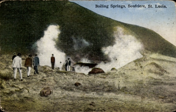 Postcard Soufrière Saint Lucia British West Indies Caribbean, Boiling Springs