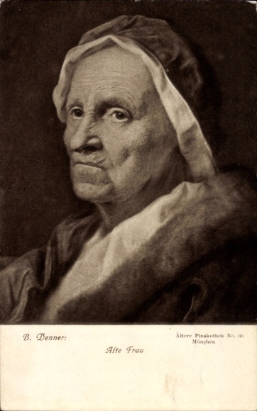 Artist Postcard Denner, B., Old Woman