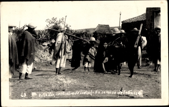 Postcard Ecuador, Locals, Village Party