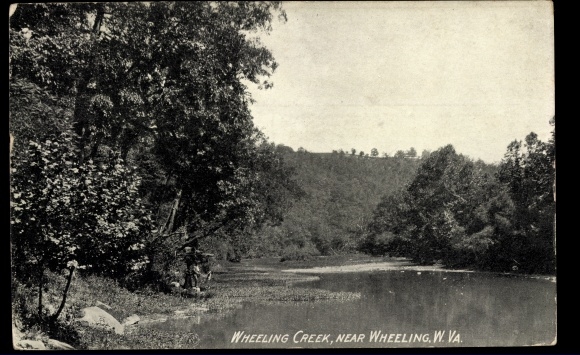 Postcard Wheeling West Virginia USA, Wheeling Creek