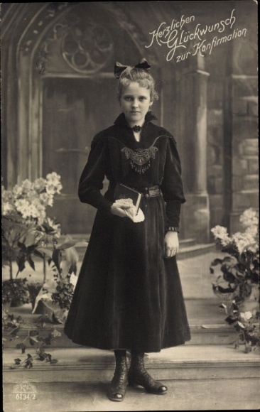 Congratulations on your confirmation, girl in black dress!