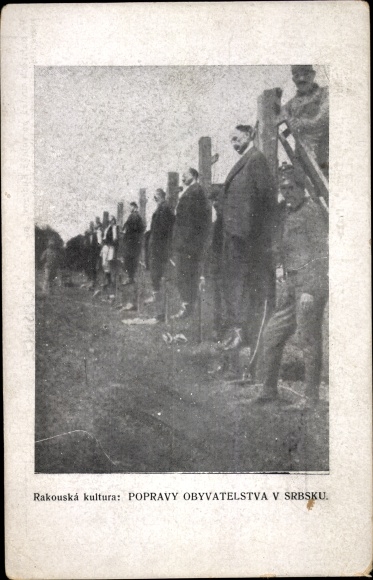 Postcard Austria's culture, Executions of the population in Serbia, Hinrichtung