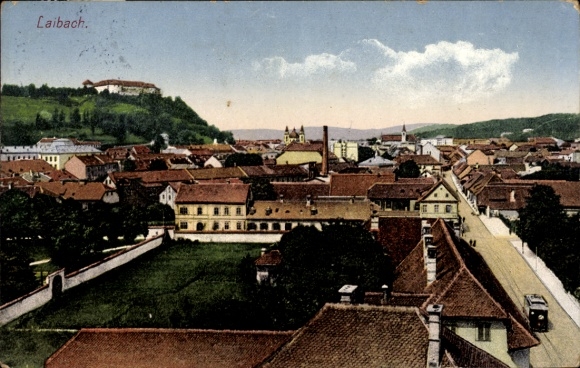 Postcard Ljubljana Laibach Slovenia, cityscape, colored, landscape, buildings