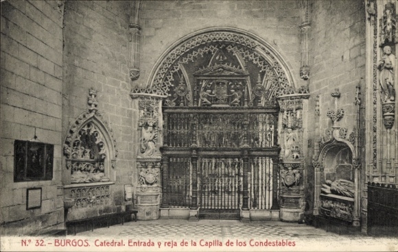 Burgos, Castile and León, Cathedral, Entrance, Grille of the Chapel of the Condestables