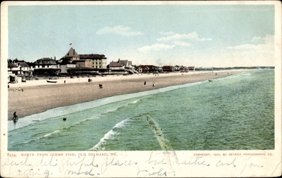 Postcard Old Orchard Beach Maine USA, south of Ocean Pier