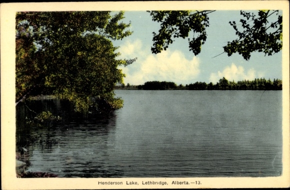 Postcard Lethbridge Alberta Canada, Henderson Lake