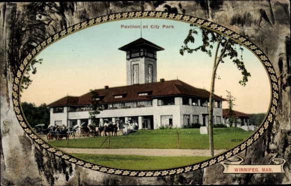 Postcard Winnipeg Manitoba Canada, Pavilion in City Park