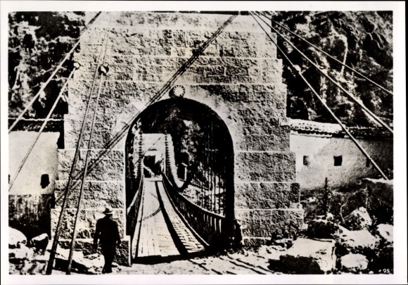 Photo Hoffmann, One of the great steel suspension bridges of the thousand-mile Burma Road, April 1942