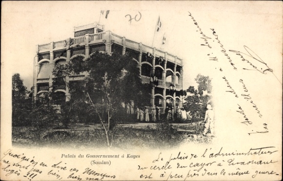 Postcard Kayes Sudan, Governor's Palace