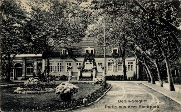 Postcard Berlin Steglitz, Stadtpark