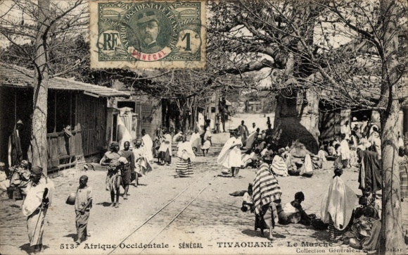Postcard Tivaouane Senegal, Afrique occidentale, Le Marché