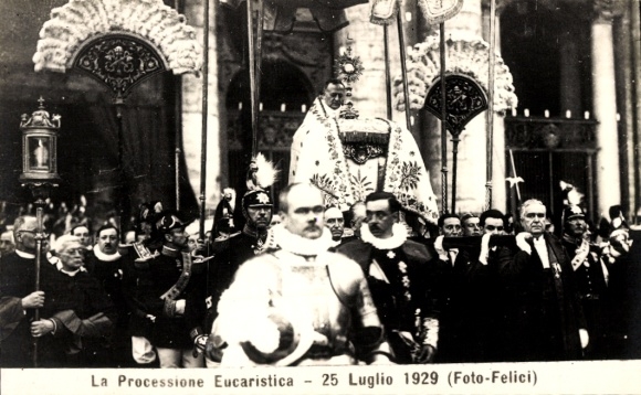 PC Roma Rome Lazio, La Processione Eucaristica 1929, Pope Pius XI.