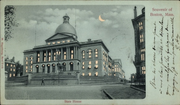 Hold against the light, moonlight, PC Boston, Massachusetts, USA, State House
