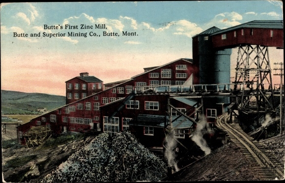 Postcard Butte Montana USA, Butte and Superior Mining Co.