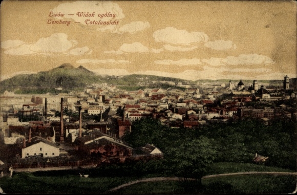 Postcard Lviv Lwów Lemberg Ukraine, general view