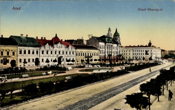 Postcard Arad Romania, József föherceg-út