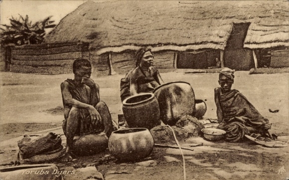 Postcard Lagos Nigeria, dyer from the Yoruba people