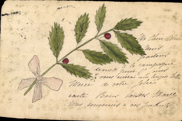 Hand-painted linaloe branch