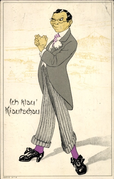 Artist Postcard Qingdao Kiautschou China, I steal Kiautschou, Japanese, Japanese siege 1914