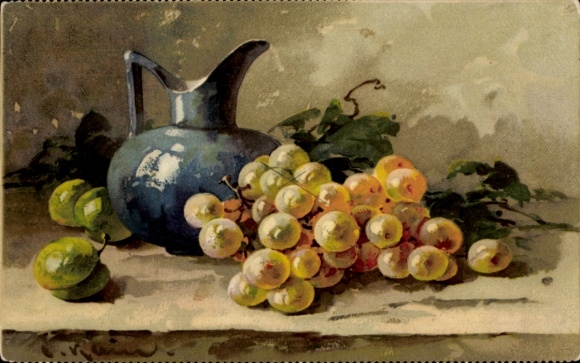 Artist Lithograph Klein, Catharina, Fruit Still Life, Grapes, Jug
