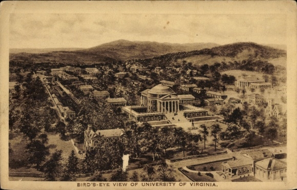 Postcard Charlottesville Virginia USA, University of Virginia