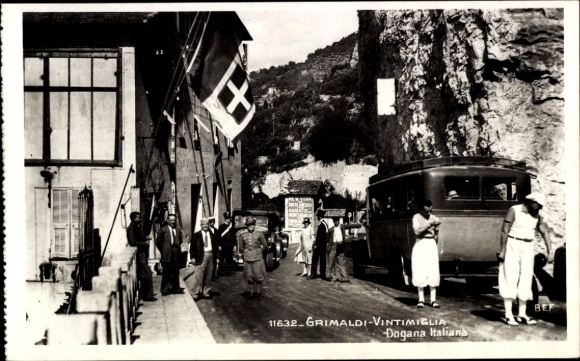 Postcard Grimaldi di Ventimiglia Liguria, Dogana Italiana