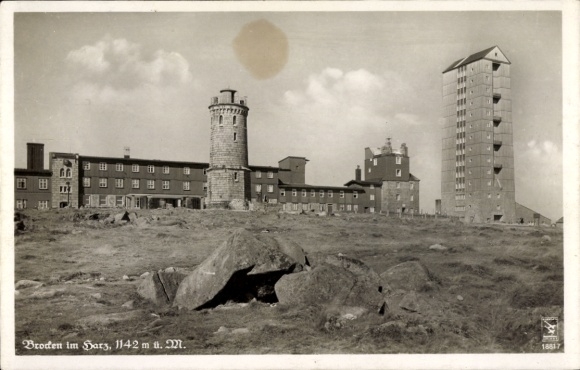 Postcard Siptenfelde Harzgerode in the Harz Mountains, 1142 m above sea level, tower, building, rock