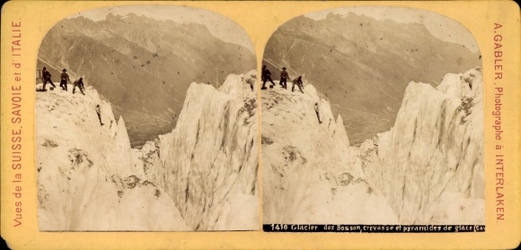 Stereo photo Les Bossons Haute Savoie, glacier