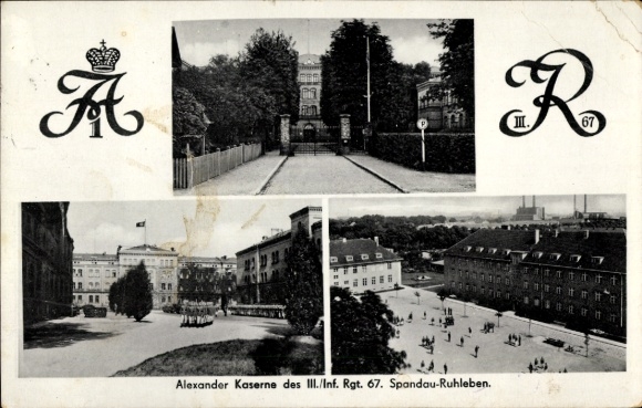 Berlin Spandau Ruhleben, Alexander Barracks, III. Infantry Regiment 67