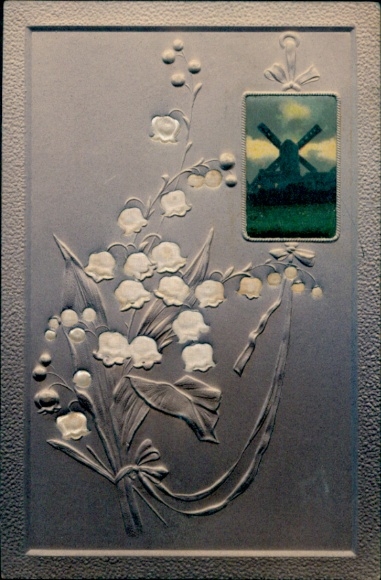 Material Postcard Lily of the Valley, Windmill