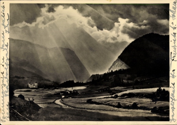 Postcard lightning over the sea, storm, thunderstorm, night view