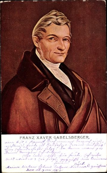 Artist Postcard inventor of stenography Franz Xaver Gabelsberger, portrait