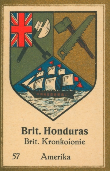 Collective picture collection of national coats of arms, the coats of arms of the leading states on earth, picture 57 Brit. Honduras