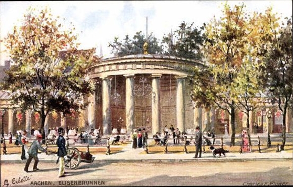 6 artists' PCs in an envelope, Aachen, from the Charles Flower Oilette series