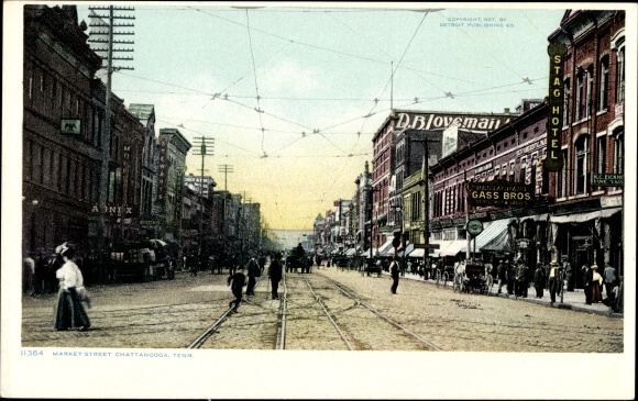Postcard Chattanooga Tennessee USA, Market, Gass Bros, DB Lovemail