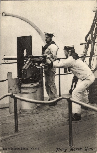 British warship, marines, gun