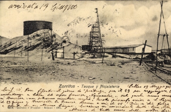 Postcard Zorritos Peru, Tauque y Hojalateria