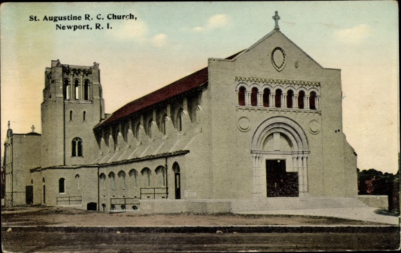 Postcard Newport Rhode Island USA, St. Augustine RC Church