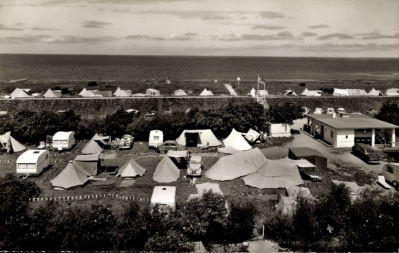 Postcard Duhnen Cuxhaven, campsite on the beach