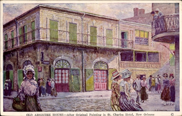 Artist Postcard New Orleans Louisiana USA, Old Absinthe House